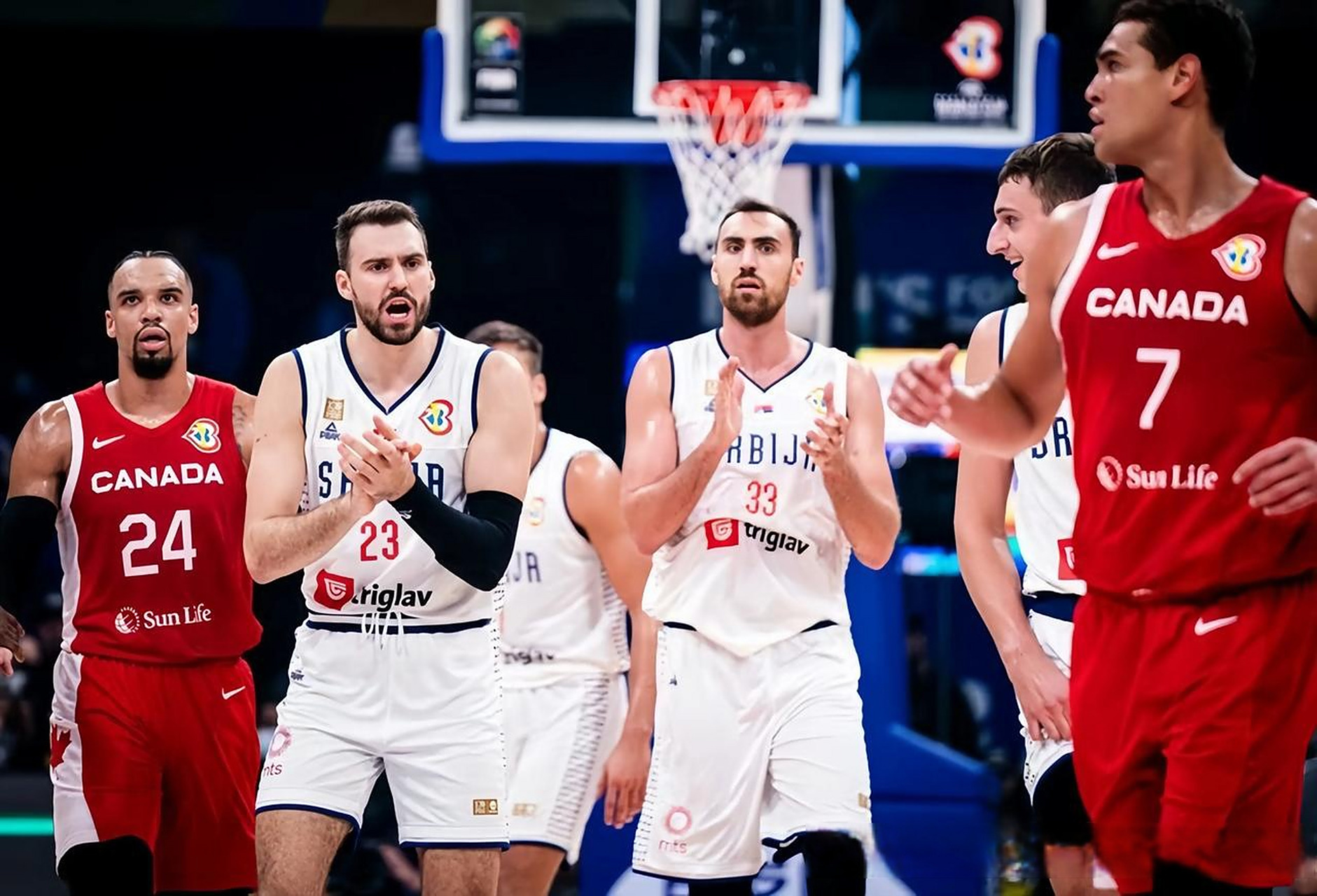 关于加拿大男篮绝地反击塞尔维亚男篮，塔图姆统治全场的信息